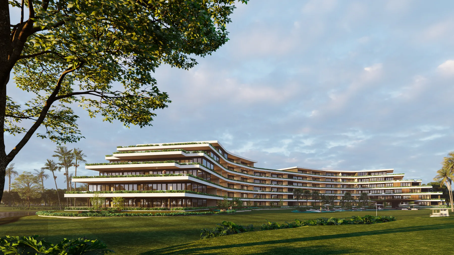 Architecture et espaces du projet — rendu illustratif